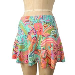 Vtg‎ 2000s Victorias Secret Multi Color Retro Mini Skirt Sz M Boho Coconut Girl